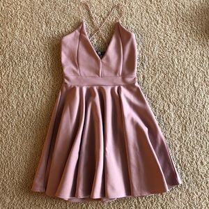 Strappy dusty pink plunge dress NWT
